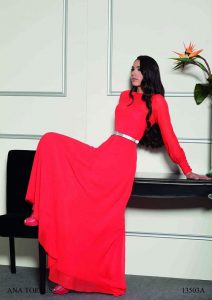Vestido de madrina en rojo
