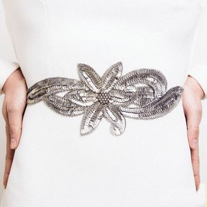 cinturon de flores para vestido de novia