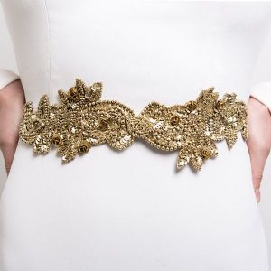 cinturon de flores para vestido de novia